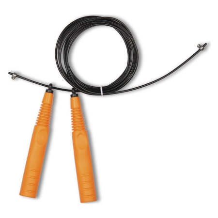Купить Скакалка высокооборотная Кроссфит стальной шнур в оплетке 2.9 м чёрно-оранжевая в Спасске-Дальнем 